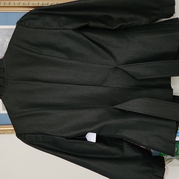 Elegant Black Gold Ruffled Women's Blazer Jacket Elegant Career Formal Size 0 - Picture 11 of 12